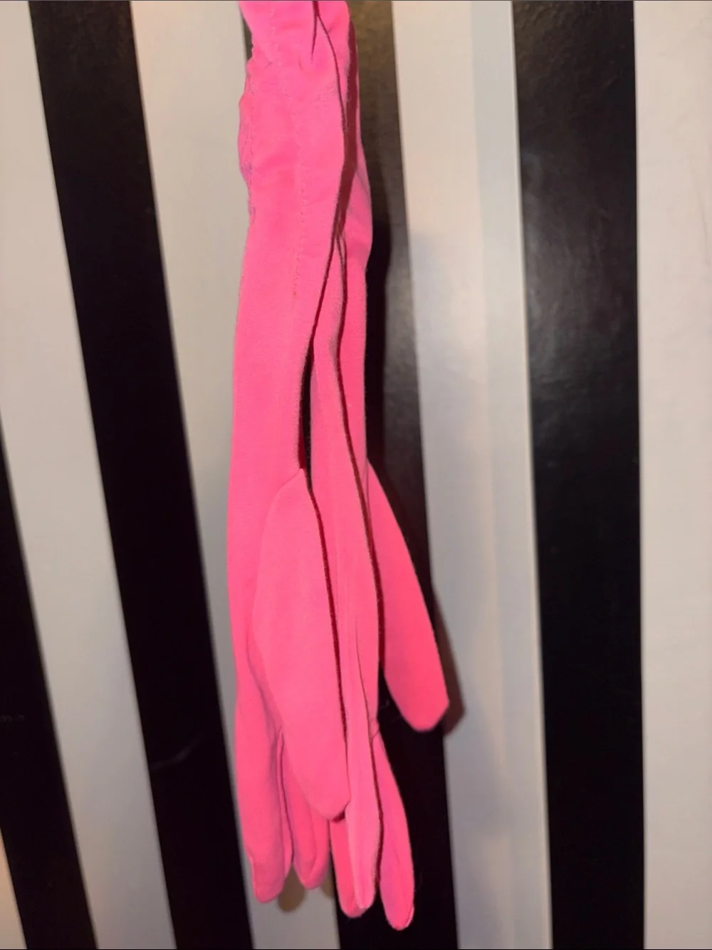 Vintage Pink Ruched Long Gloves Retro Formal Wear Fancy Dress